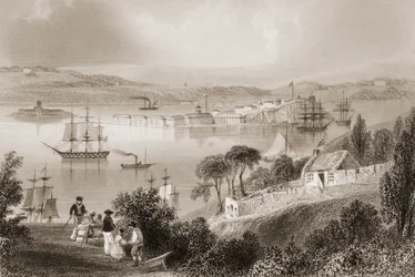 De baai van Cork (nu Cobh), County Cork, Ierland, uit 