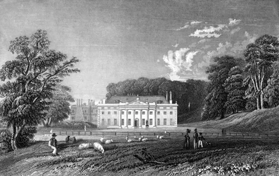 Weald Hall, Essex, gegraveerd door John Rogers, 1833
