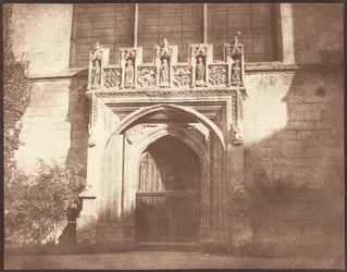Een oude deur in Magdalen College, Oxford,april 1843 (foto)
