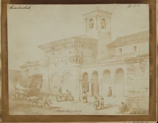 Verkleinde kopie van een gravure van een Moorse kerk
