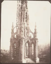Scott-monument vóór de voltooiing, Edinburgh