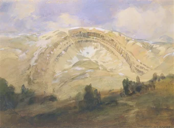 Gevouwen strata, een grote geologische boog, Colorado
