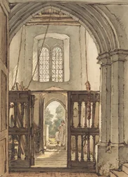 Interieur van de klokkentoren van de kerk van Bushey