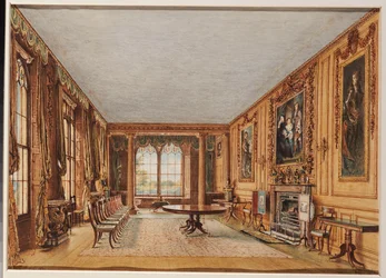 De wintereetkamer van de graaf van Essex in Cassiobury, 1821