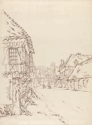 Uitzicht op een Straat in een Franse Stad