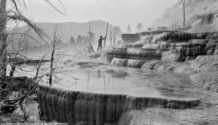 Nationaal park Yellowstone, Mammoth Hot Springs, ca. 1872