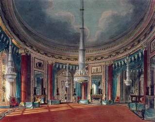 Carlton House, de ronde kamer, uit Pynes Royal Residences