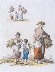 Vrouwen en kinderen die aren verzamelen, Provinciale Karakters, 1802