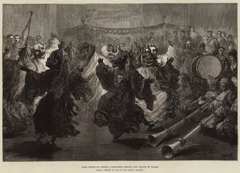 Lama Dans in Jummoo, uitgevoerd voor de Prins van Wales