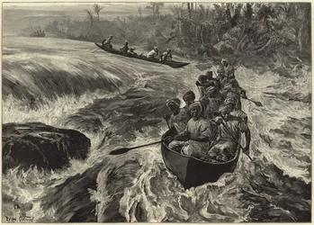 De stroomversnellingen op de Congo afvaren