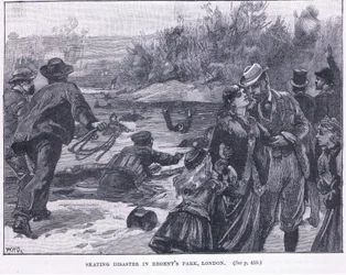 Schaatsramp in Regents Park, Londen 1868