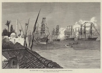 De Britse vloot in Larnaca, Cyprus, groet op de verjaardag van de hertog van Edinburgh