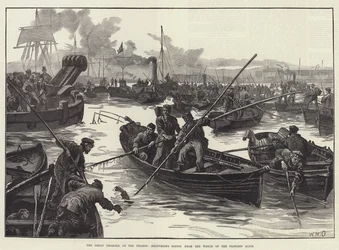 De Grote Ramp op de Theems, lichamen bergen uit het Wrak van de Princess Alice