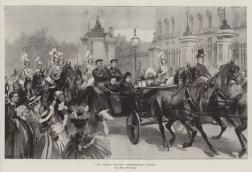 De Koningin verlaat Buckingham Palace