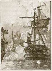 De Russische aanval op Sinope, illustratie uit 
