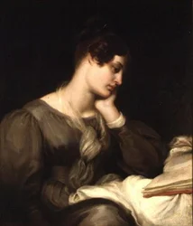 Portret van Justinia Hilton (geboren Kent)