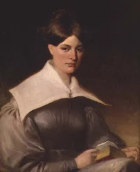 Portret van Justinia Hilton (geboren Kent)