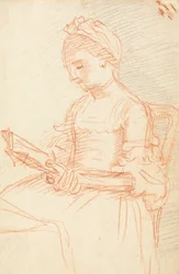 Zittende dame met boek