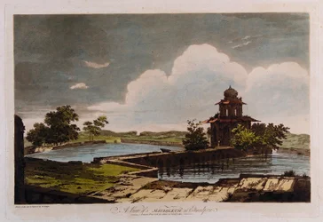 Gezicht op een mausoleum in Etmadpoor