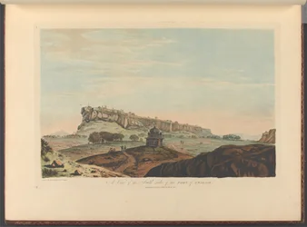 Gezicht op de zuidkant van het fort van Gwalior