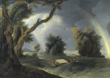 Storm op de Ganges, met mevrouw Hastings bij de Colgon-rotsen, c.1790