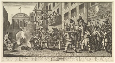 Het Verbranden van de Rumps bij Temple Bar Twaalf Grote Illustraties voor Samuel Butlers Hudibras, 1725-68
