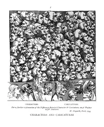 Personages en karikaturen, 1743