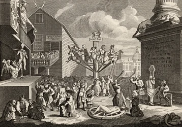 Emblematische prent van de Zuidzee, uit 