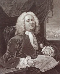 Gravure van Daniel Lock Esq door William Hogarth