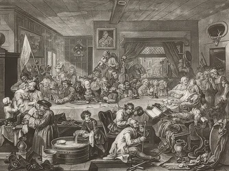 Vier prenten van een verkiezing / De parlementsverkiezingen. Blad 1: Een verkiezingsvermaak