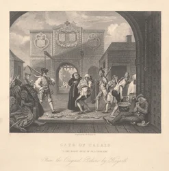 Poort van Calais, gegraveerd door William Radclyffe (1783-1855)