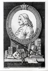 Henry Fielding (1707-54) op de leeftijd van achtenveertig, gegraveerd door James Basire