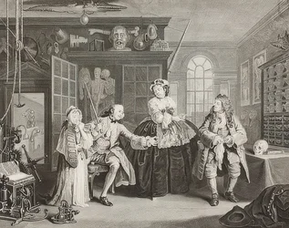 Marriage à la Mode. Blad 3: De inspectie. 1745