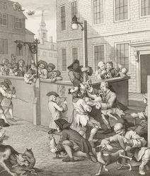 De eerste fase van wreedheid. Uit: De vier fasen van wreedheid. 1751