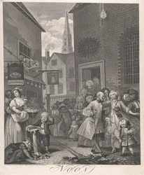 De vier tijden van de dag, plaat II: Middag