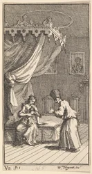 De Nieuwe Metamorfose, Plaat 5: Fantasio, Veranderd in een Schoothondje, 1724