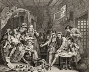 De gevangenisscène, plaat VII uit 