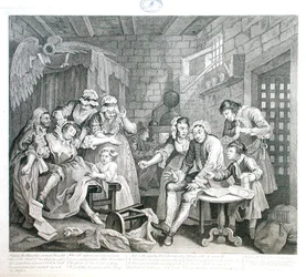 De losbol in de gevangenis, plaat VII, uit 