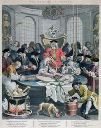 De Beloning van Wreedheid, uit De Vier Stadia van Wreedheid, gegraveerd door Thomas Cook (1744-1818) 1799