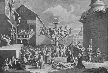 De Zuidzeezeepbel, naar een prent van William Hogarth
