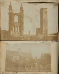 St. Regulus Toren en de Oostgevel van de St. Andrews Kathedraal vanuit het Noordwesten