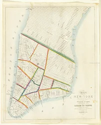 Kaart van de stad New York [tot aan East 53rd Street], 1885