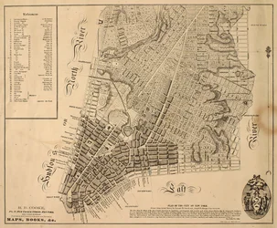 Plattegrond van de stad New York [tot aan East 31st Street], 1817