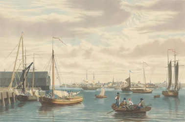 Boston: Vanaf het Scheepshuis West End van de Marinewerf, gepubliceerd 1833
