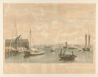 Boston. / Vanaf het Scheepshuis, westkant van de Marinewerf