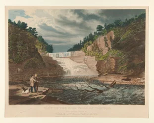 Uitzicht op High Falls van Trenton. West Canada Creek, NY.
