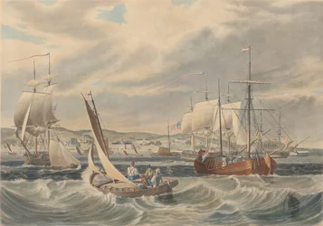 Uitzicht op de quarantaine van New York, Staten Island