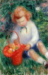 Lenna met een Mand Bloemen