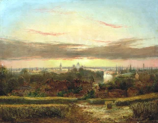 Uitzicht van boven Wandsworth, Westminster en St. Paul