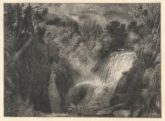 Landschap met twee watervallen